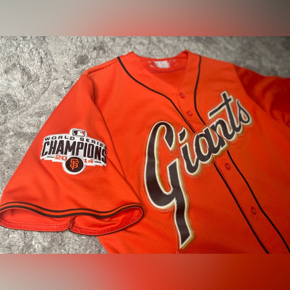 Rare Mens 2014 Majestic San Francisco Giants World Series Championship Jersey - Picture 2 of 9